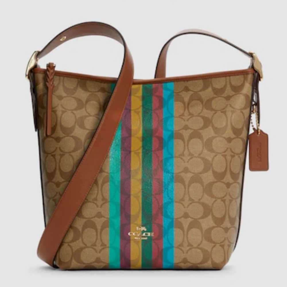 NEW Coach Val Duffle in Signature Canvas With Stripe Handbag Style C5641
